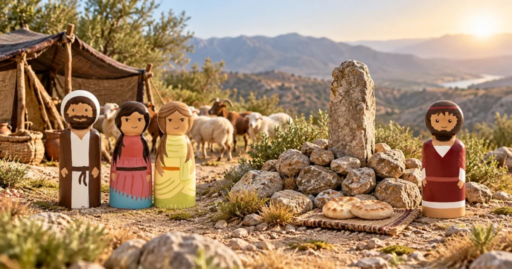 Jacob in Haran – Genesis 29:1–30; 31:1–18, 38–55