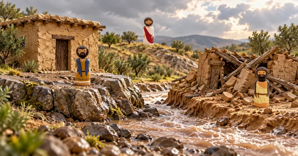 Wise and foolish builders – Matthew 7:24–27; Luke 6:46–49