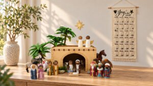 Create a Nativity Scene with Bible Peg People & Free Printables